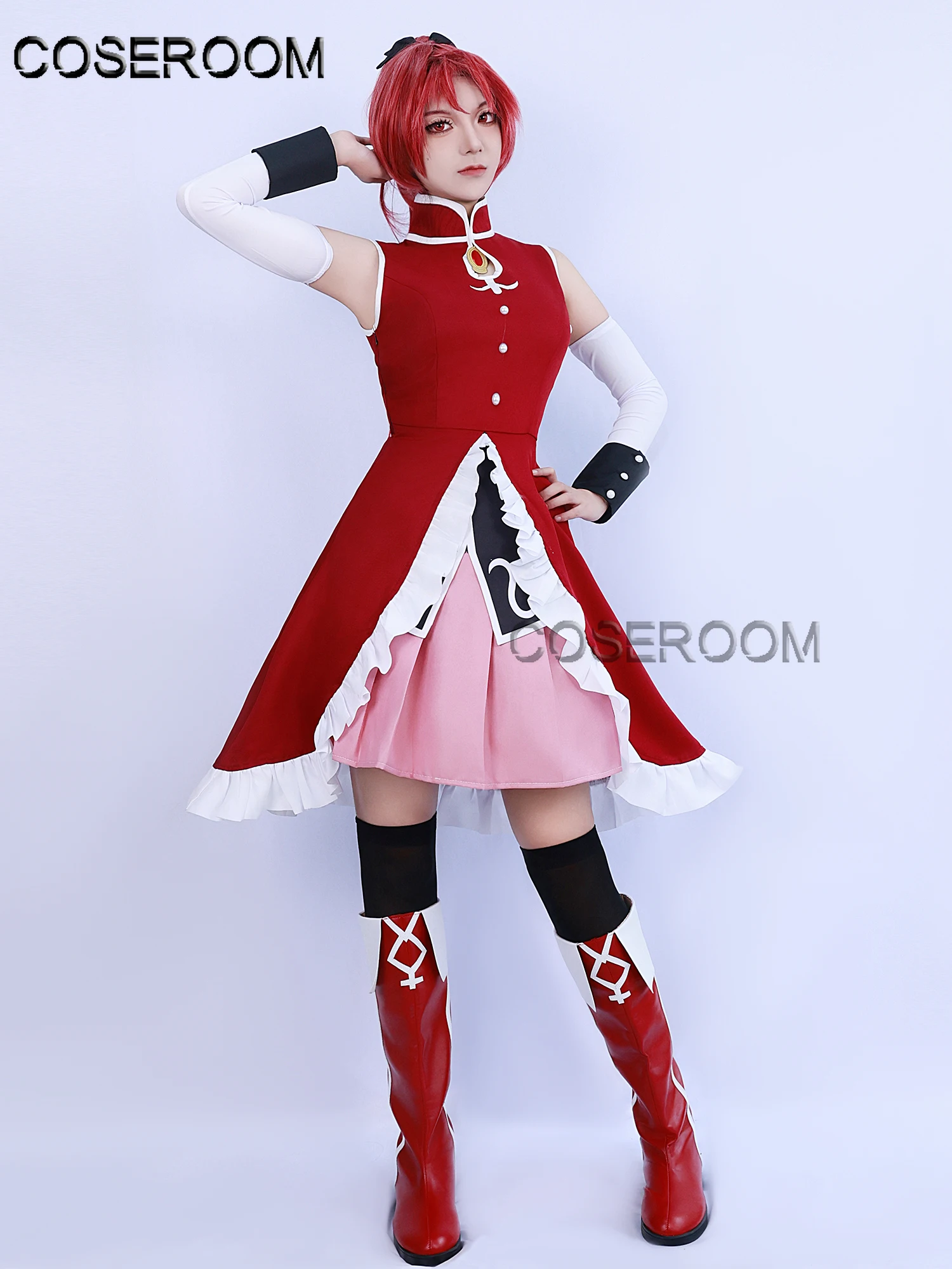 

Anime Puella Magi Madoka Magica Kyoko Sakura Cosplay Costume Outfits Women Halloween Carnival Party Role Play Uniform Wig