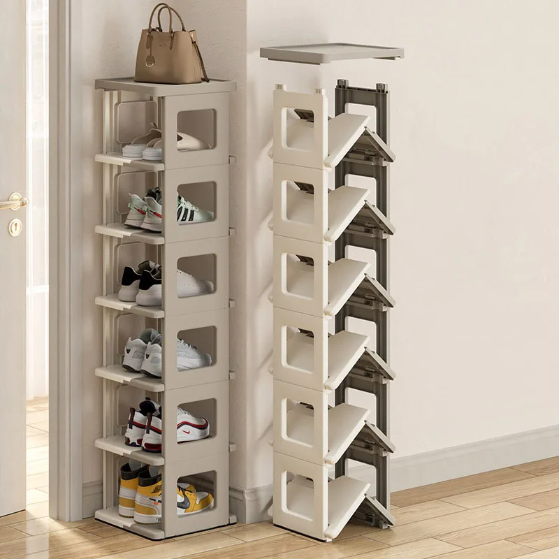 5Layers Foldable Shoes Rack Stable Multilayers Shoe Storage Shelf Space Saving Plastic Shoes Cabinet Multifunctional Organizer