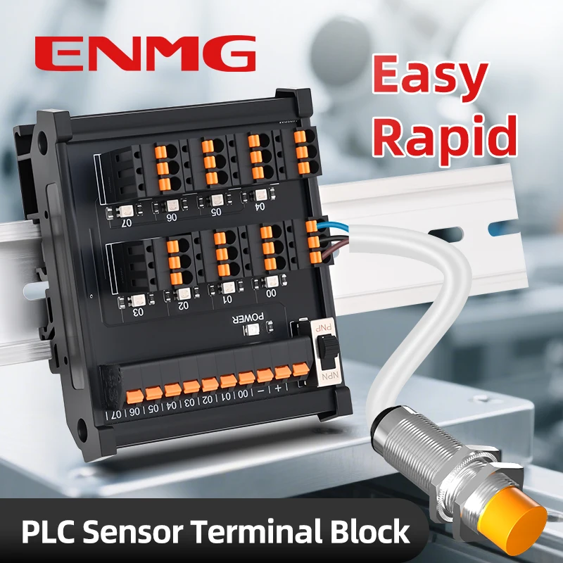 

Датчик ENMG PLC ESTB-08SP1-S, клеммная колодка, NPN-датчик приближения и фотоэлектрический [2/3-проводной] преобразователь, вход для распределительного блока