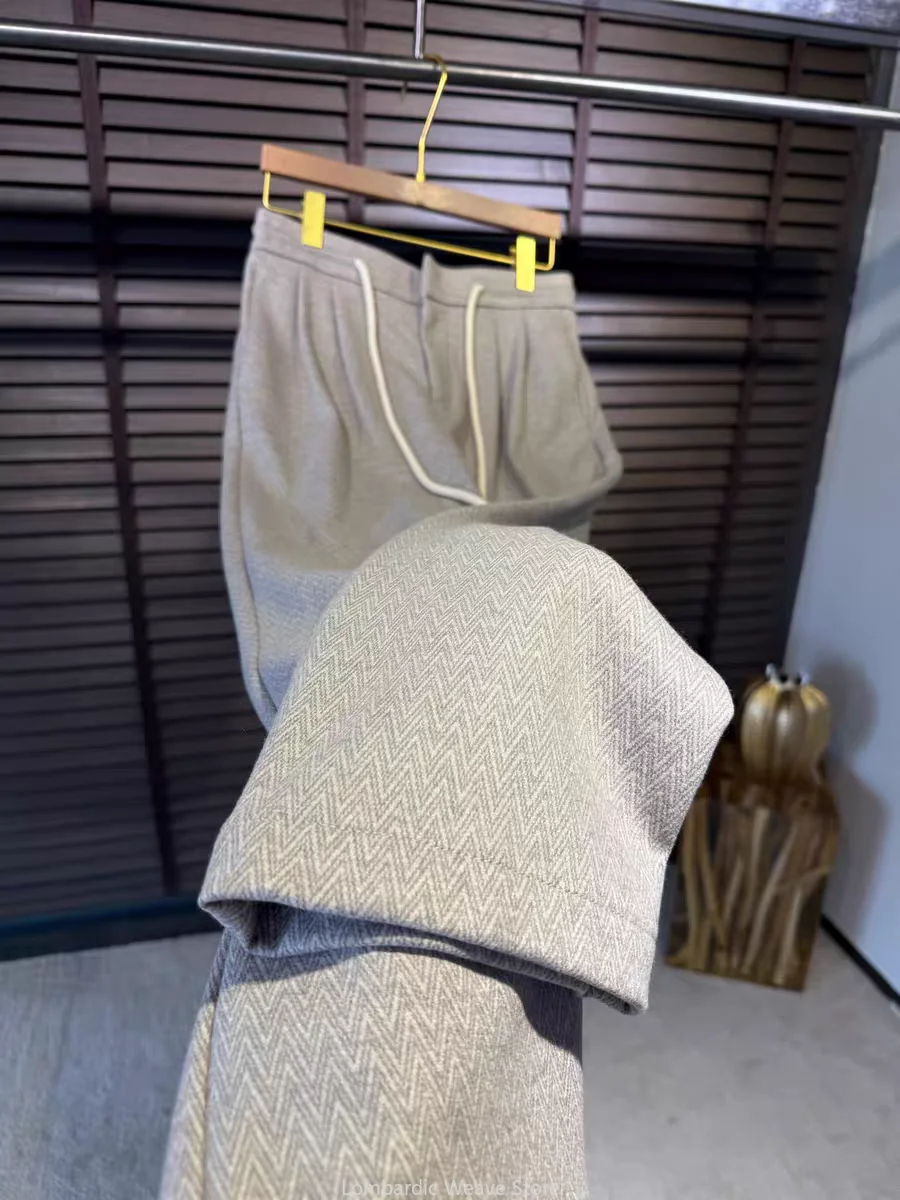 

BC 25aw Italian wool-blend elastic waist drawstring slacks