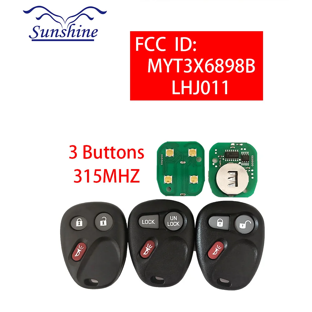 

Sunshine Remote Control Car Key Fob LHJ011 MYT3X6898B 315Mhz For GM Hummer H2 Chevrolet Avalanche Cadillac Escalade Buick