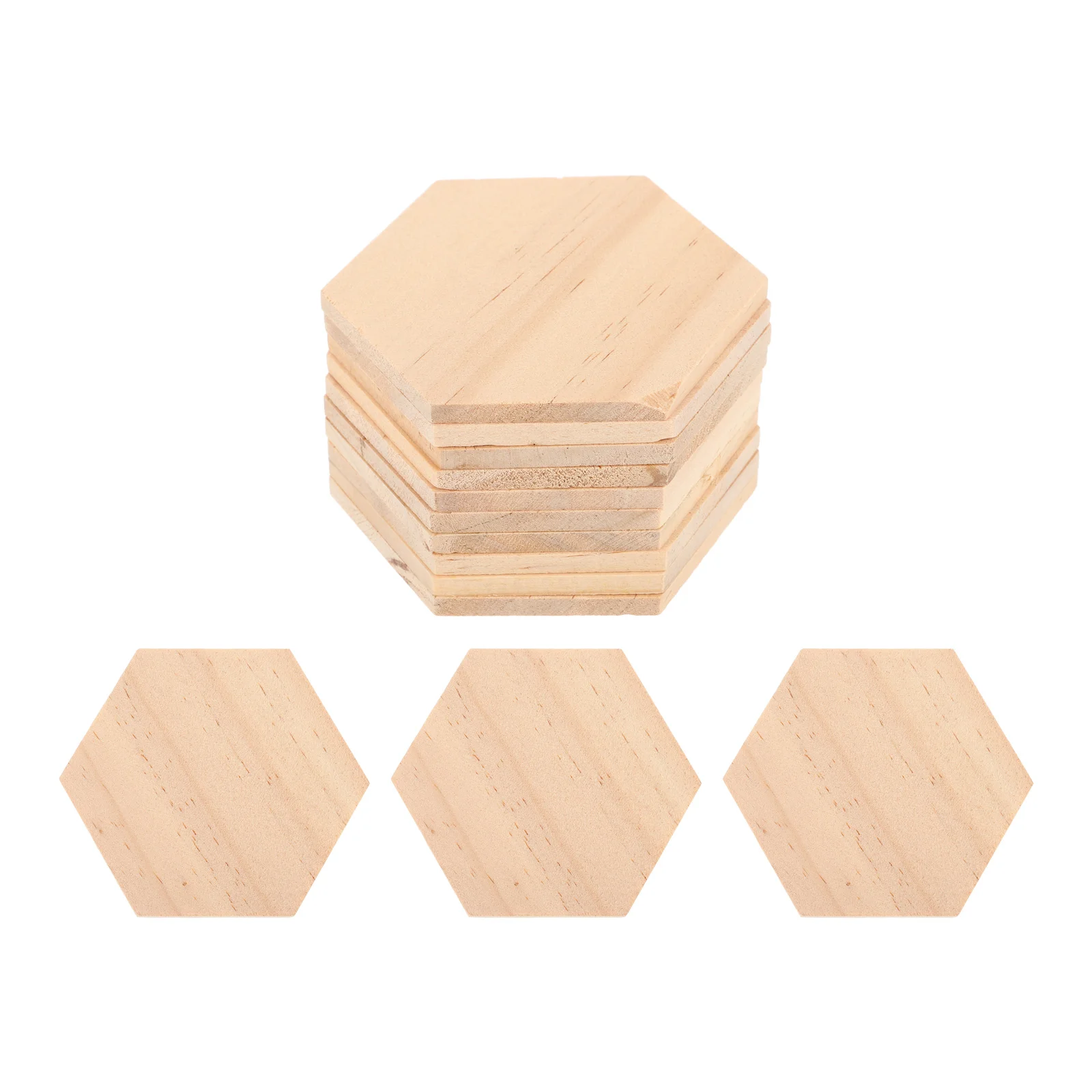 25 Pcs/Pack Wooden Hexagon Slices Blank Name Tags without Hole Gift Tags for Party Wedding Home Decoration(9 CM)