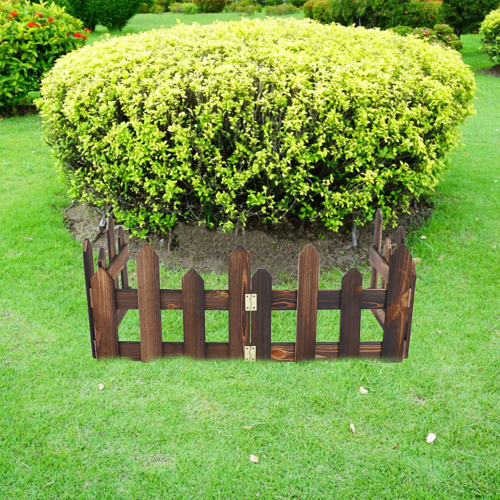 

Solid Wood Flowerbed Edging Fence Rustic Garden Border Balcony Railing Outdoor Decor Easy Assembly Privacy Protection
