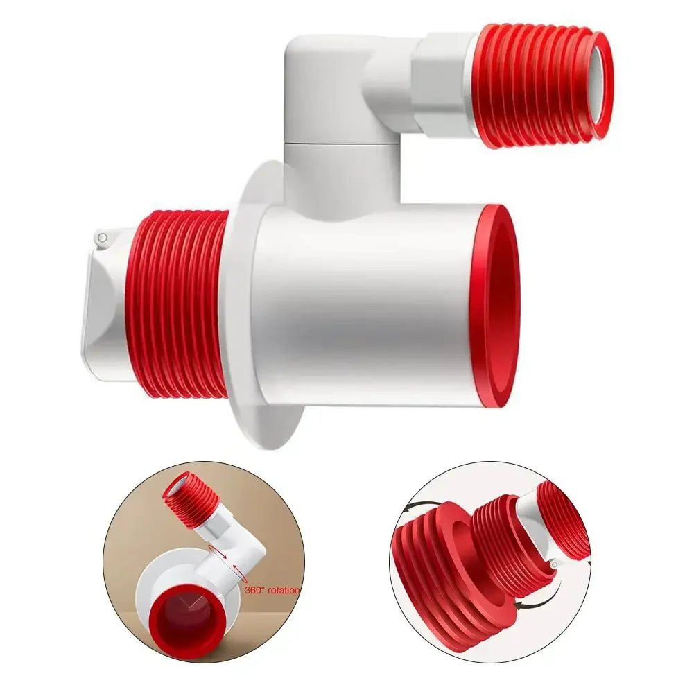 For 360° Rotatable Dual Seal Drainage Connector Three Pass Water Splitter For Washing Machines & Sinks