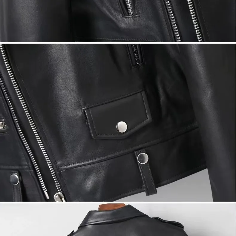 Korean Style Loose Women's Short Leather Jacket Spring Autumn 2025 New Fashion Motorcycle Jacket Outerwear Trendy