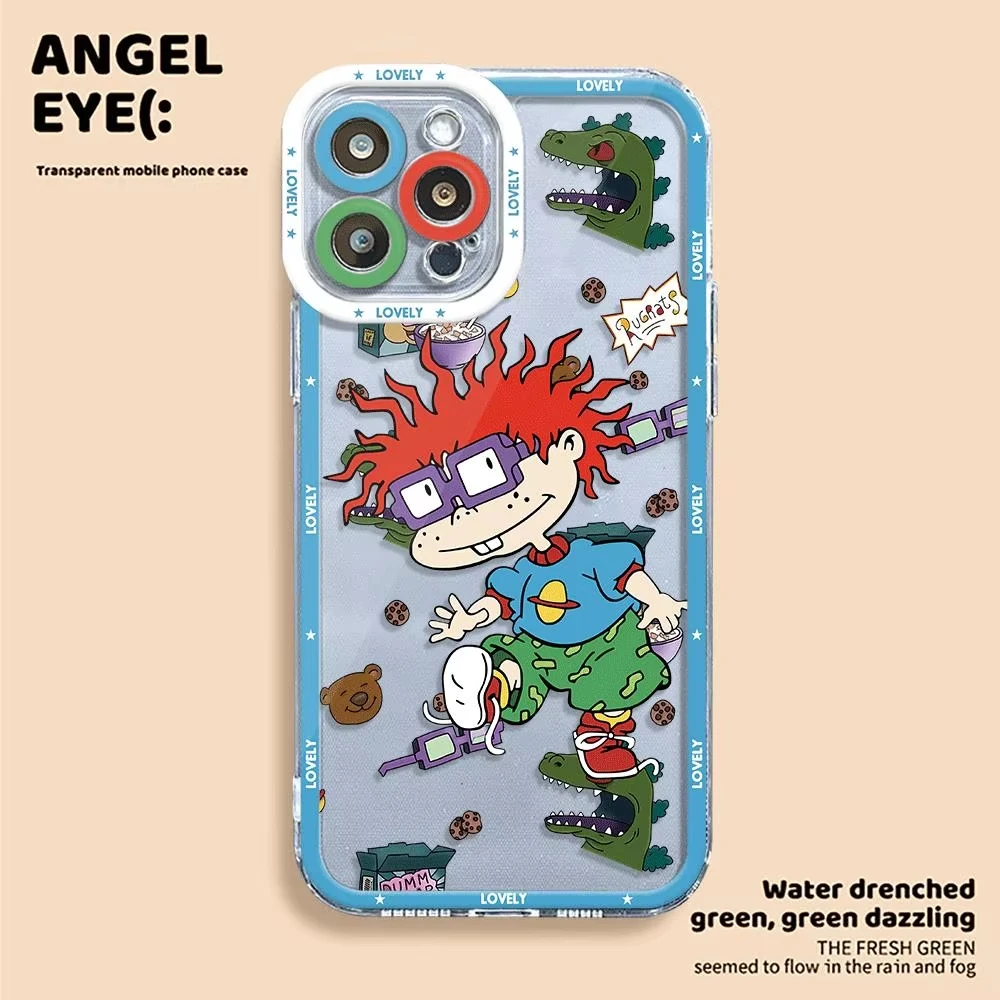 Funny Cute R-Rugrats Phone Case For iPhone 16 15 14 13 12 11 Mini Pro Max X XR XSMax 7 8 Plus Transparent Back Cover