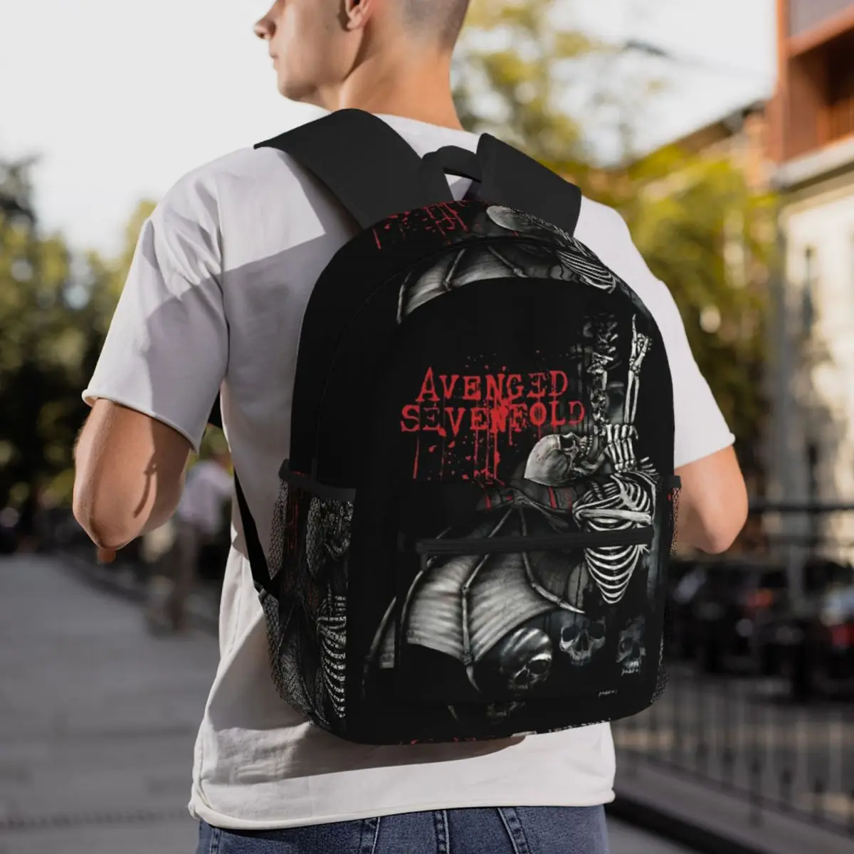 The Cool Skuu Avenged Sevenfold Metal Band Backpack Daypack Boys Girls BookBag School Bag Shoulder Bags for Men Women