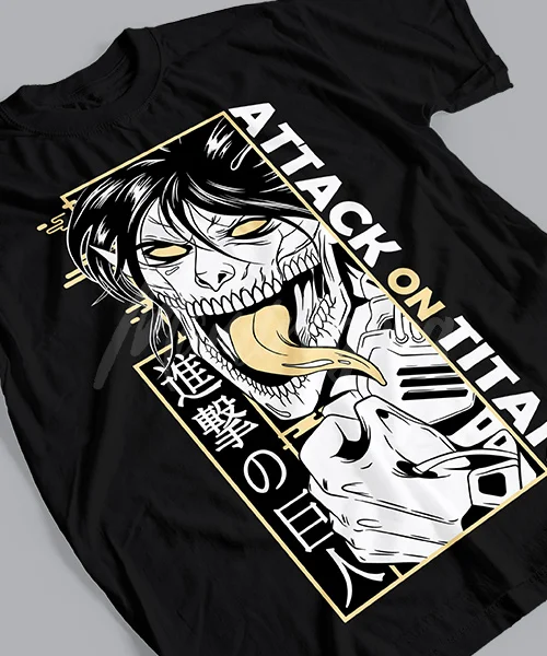 Anime T Shirt Japanese unisex Attack on Titan Eren Titan de Ataque