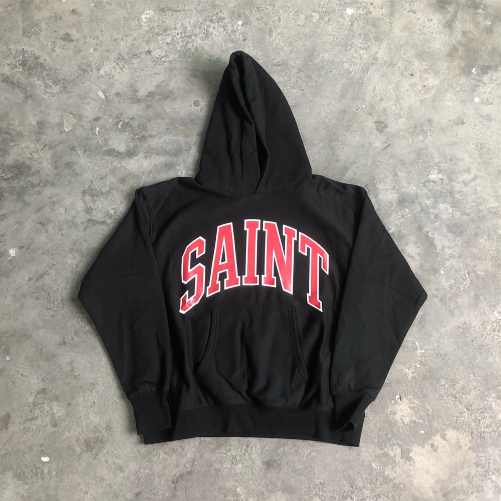 Saint of Michael Mode beste Qualität Vintage bedruckte Tops lässig Sweatshirt lose übergroße Pullover 100% Baumwolle Hoodie für Männer