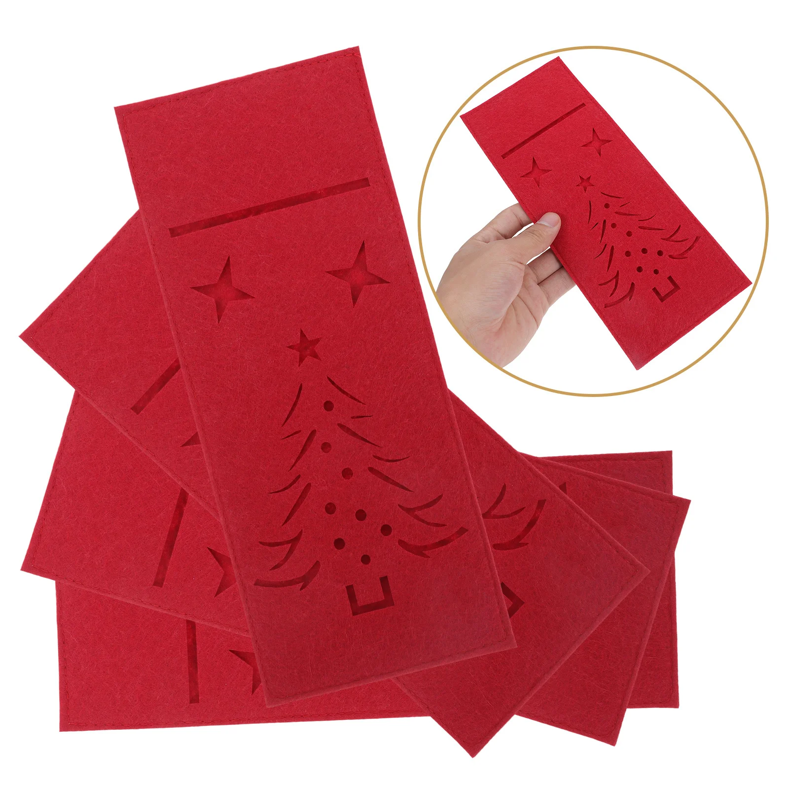 

4 Pcs Christmas Silverware Holder Pocket Cutlery Holders Felt Knife and Fork Bag