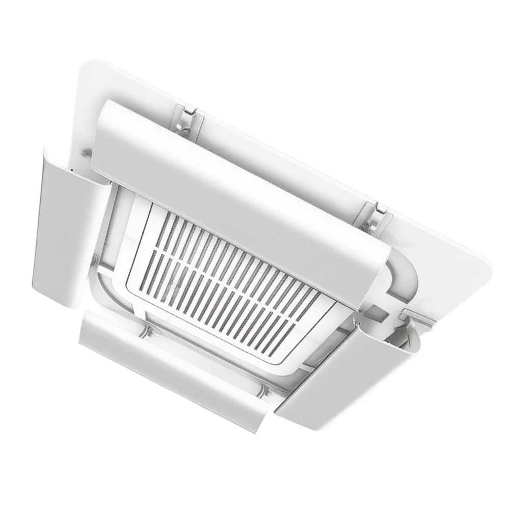 Central AC for Air Deflector with Punch-Free Mounting - White ABS Wind Shield to Block Cold Drafts and Improve Circulation