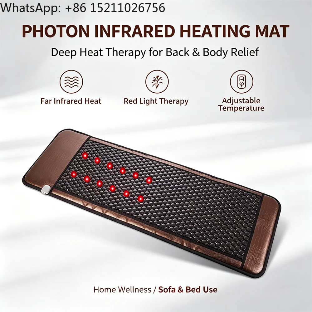 Pop Relax Infrared Heating Pad Tourmaline Mattress Hexagonal Stone Massage Bed for Body Health Care Pain Relief Warm Mat