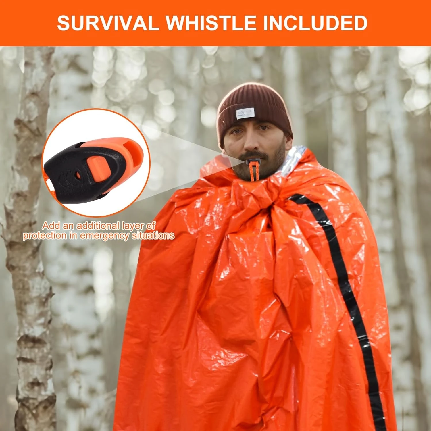 

Portable Waterproof Emergency Survival Sleeping Bag Hiking Camping Gear Thermal Bivy Sack First Aid Rescue Kit Mylar Blanket