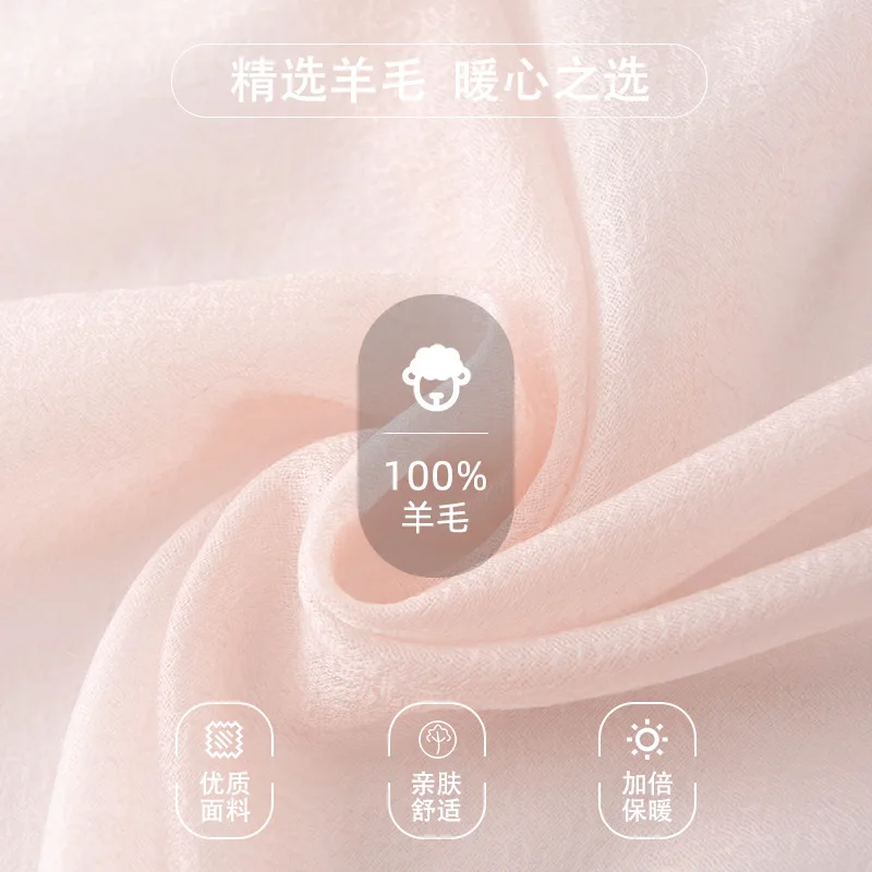 New Autumn and Winter Thin 100% Wool Scarf Women's Shawl Fashion All-Matching Warm Shoulder