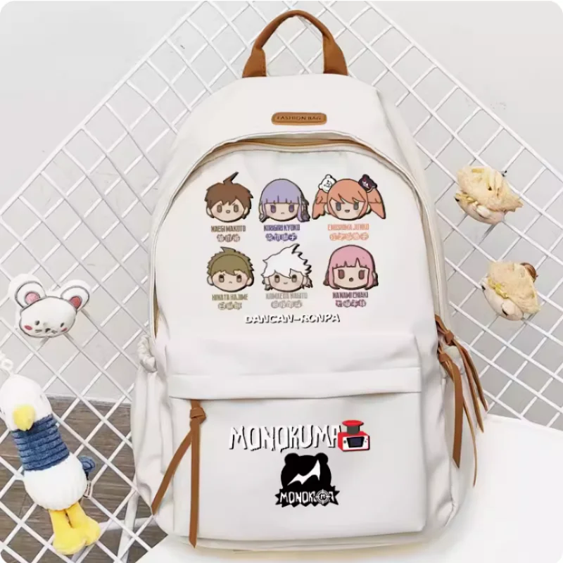 Danganronpa Naegi Makoto Kirigiri Kyoko Schoolbag Backpack Pu Belt Computer Casual Shoulder Bag Student Messenger Bag 737