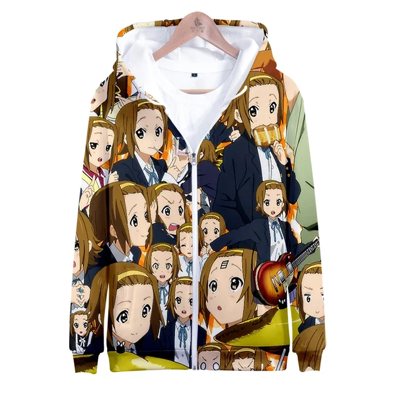 Print K-ON!! Zipper Sweatshirt Women Men Hoodie Unisex Long Sleeve Harajuku Streetwear 2021 Japanese Anime 3D Clothes Plus Size