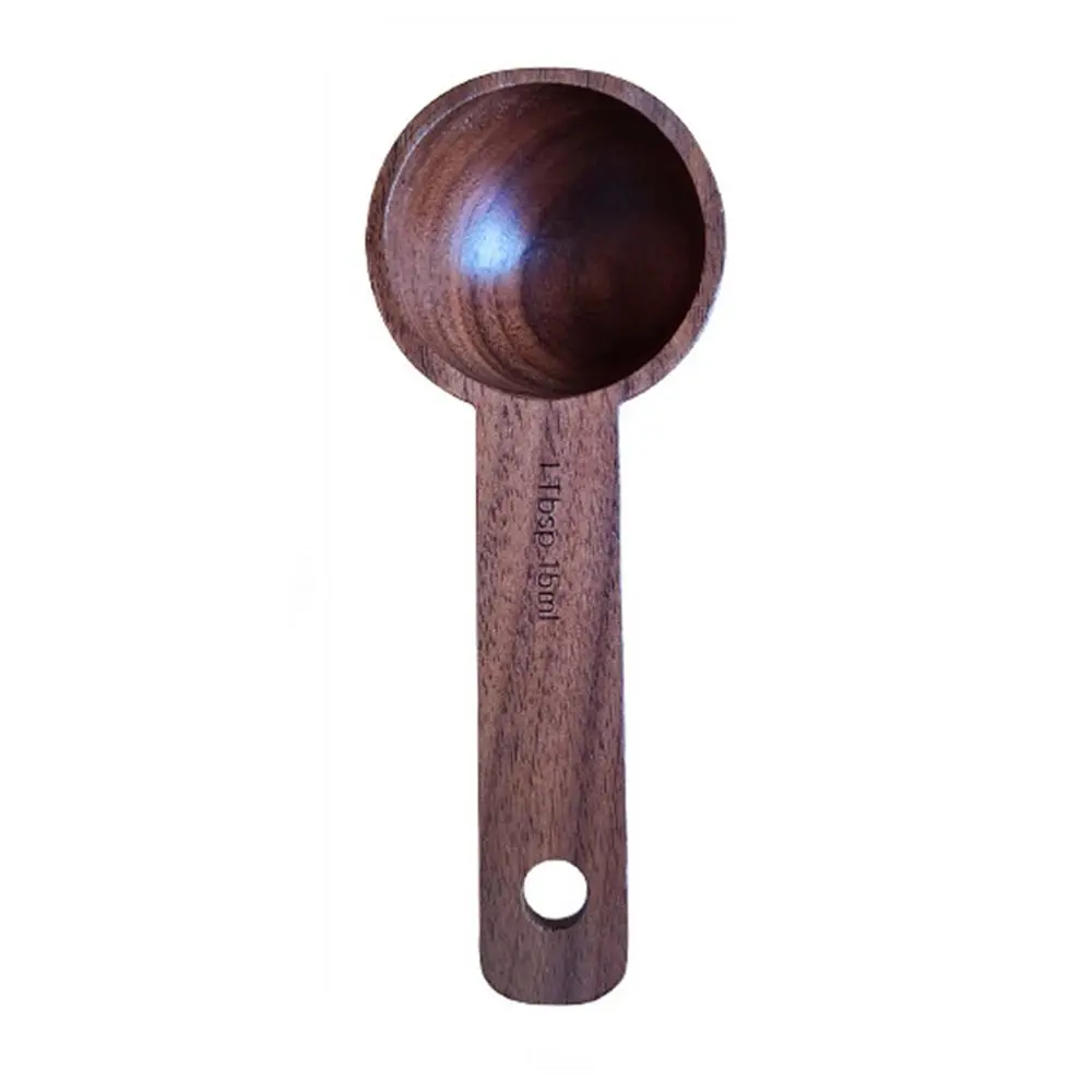 

Portable Tablespoon Measuring Spoon 7.5/10/15/30/45ml Tea Beech Wooden Spoon Hangable Round Coffee Bean Spoon Kitchen