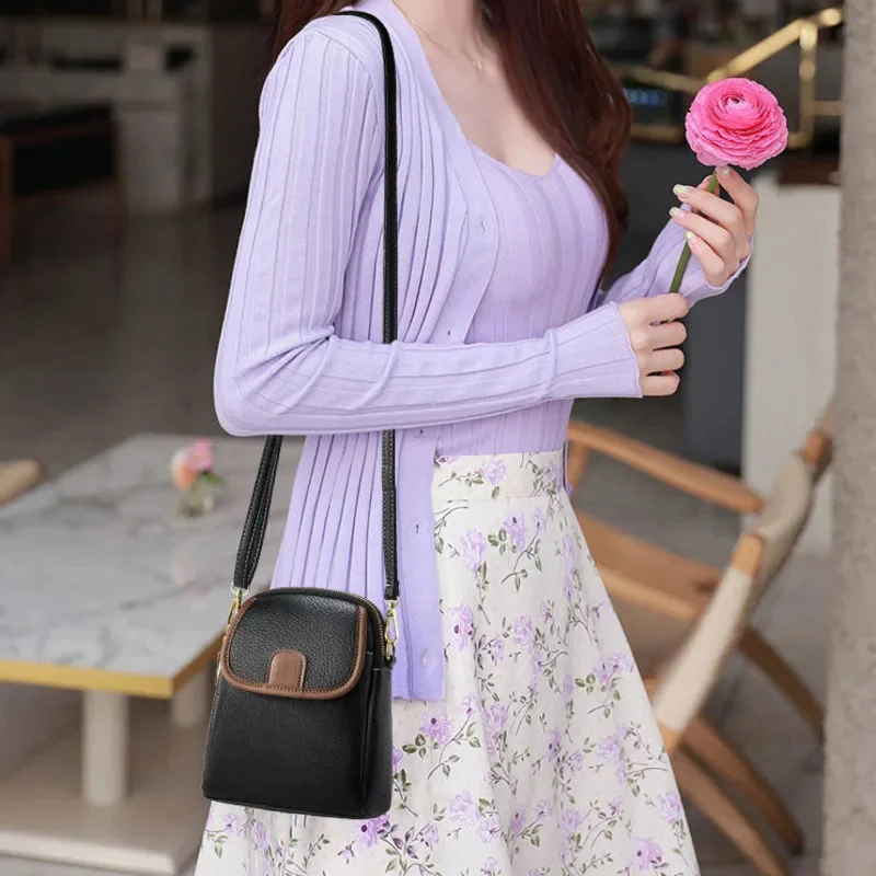 2024 New Mobile Phone Bag Beige Yellow Simple And Large Capacity Fashionable Versatile Compact Leisure Travel Mini Shoulder Bag