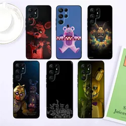 Game F-FnafS Five night Phone Case For SamsungS24,S23,S22,S21,Ultra Pro S10,S30Plus,S9,20lite Black Cover