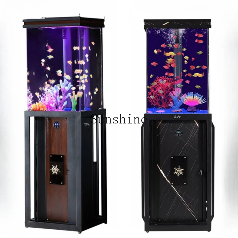 Small acrylic goldfish tank square ecological bottom filter personalized American aquarium