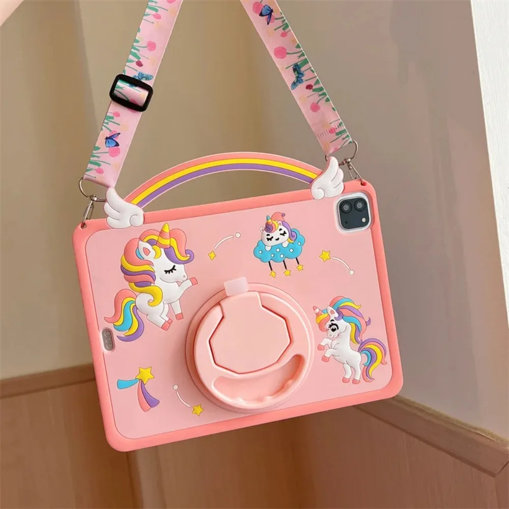 Silicone Tablet Cover Child Case For IPad 10th 2022 11 9 8 7th 10.2 Air 2 3 4 5 6 10.9 Mini 6 7 Air Pro 11 2025 Cartoon Unicorn