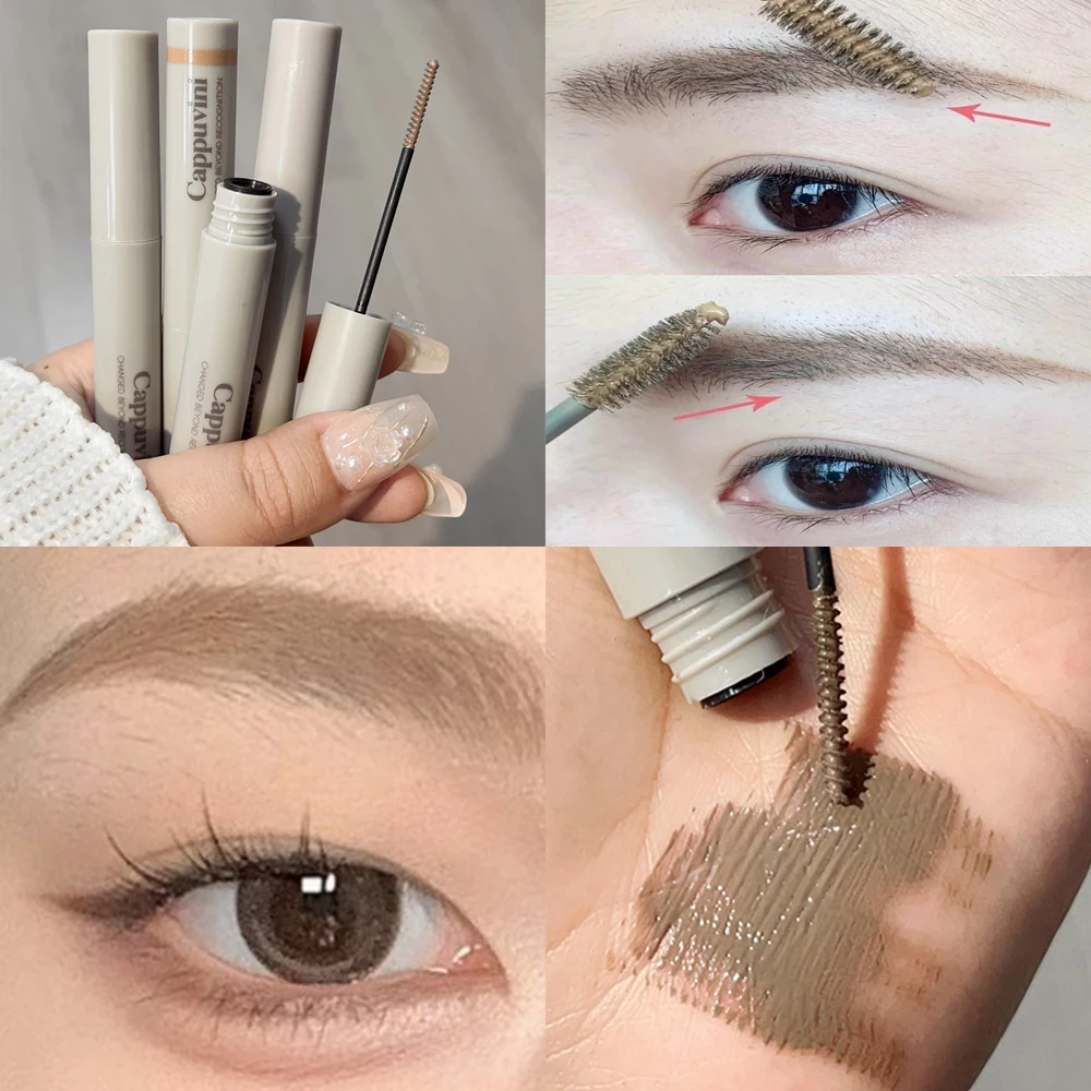 Plush Matte Brow Gel Spiral Brush Head Waterproof Sweat-proof Eyebrow Tinting Cream Lasting Enhanced Fashion Eyebrow Dye Makeup