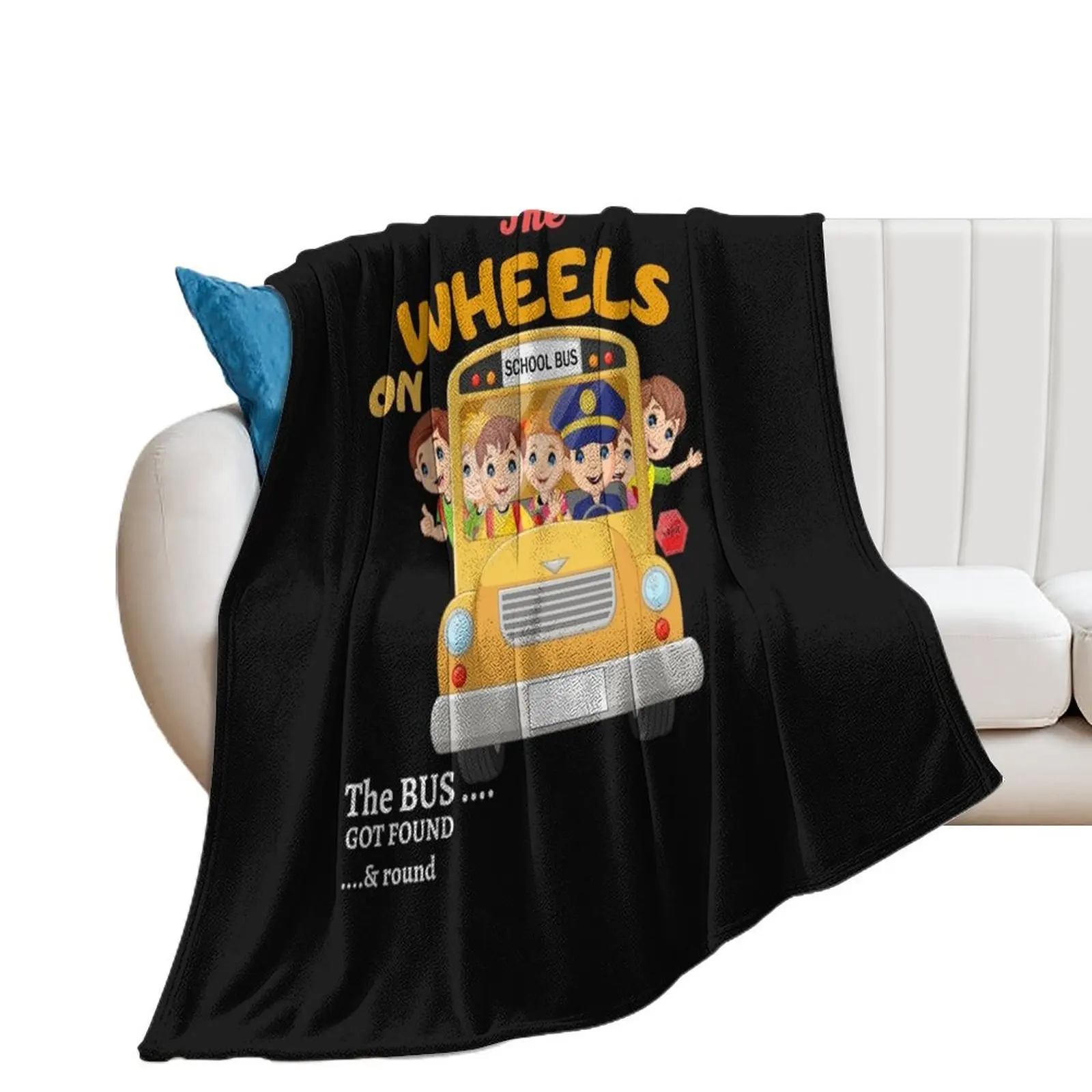 back to school funny the wheels on the bus toddler kids boys Throw Blanket Heavy Beautifuls Blankets