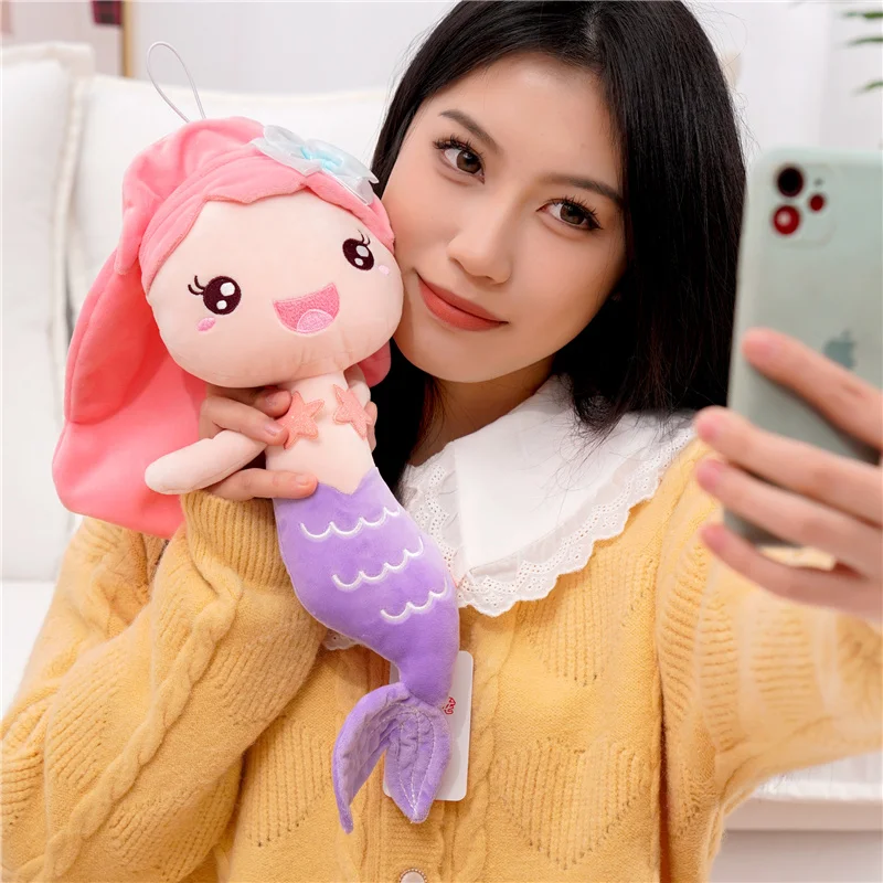 Hochwertige Stoffpuppe im Prinzessinnen-Stil, Meerjungfrau-Plüschpuppen, bestes Geschenk, Spielzeug für Kinder, Mädchen, Heimdekoration, Geburtstagsgeschenk für Kinder – Detail 10