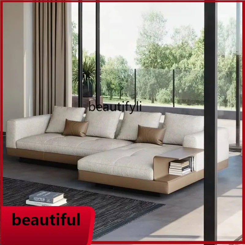 

X Cotton and linen fabric sofa, modern high-end simple villa living room corner sofa