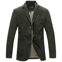 Blazer para hombre de mediana edad, traje informal holgado de estilo británico a la moda para negocios, ropa informal de algodón con tres botones, abrigo individual occidental