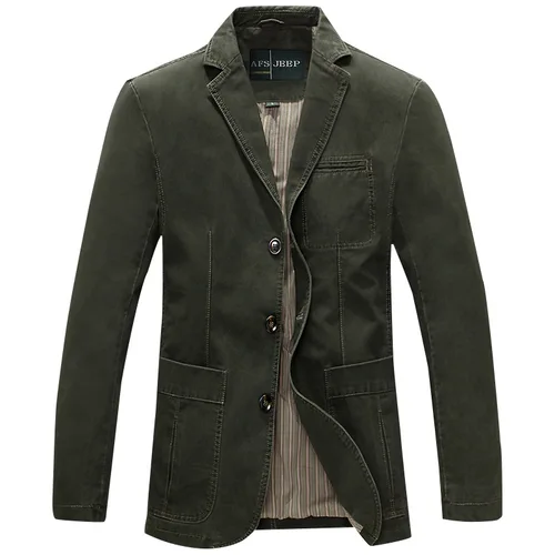 Blazer para hombre de mediana edad, traje informal holgado de estilo británico a la moda para negocios, ropa informal de algodón con tres botones, abrigo individual occidental