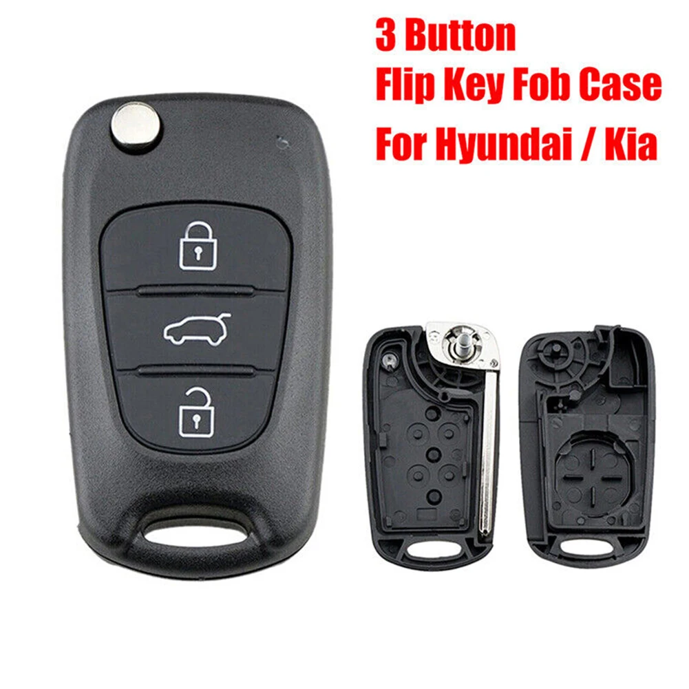 3-Button Flip Key Fob Case Shell 954301J000# For Hyundai- I20/I30/X35/IX20 Veloster For Kia- Sportage Ceed Picanto Remote Key