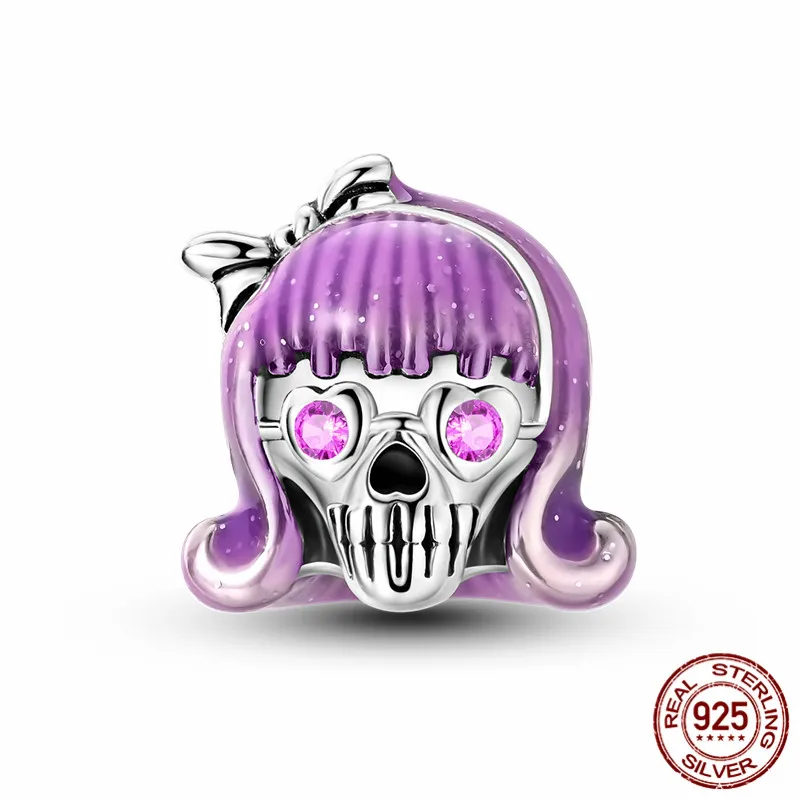 

S925 Sterling Silver Luminous Skull Charm Bead with Original Bracelet - A perfect DIY jewelry gift for women.