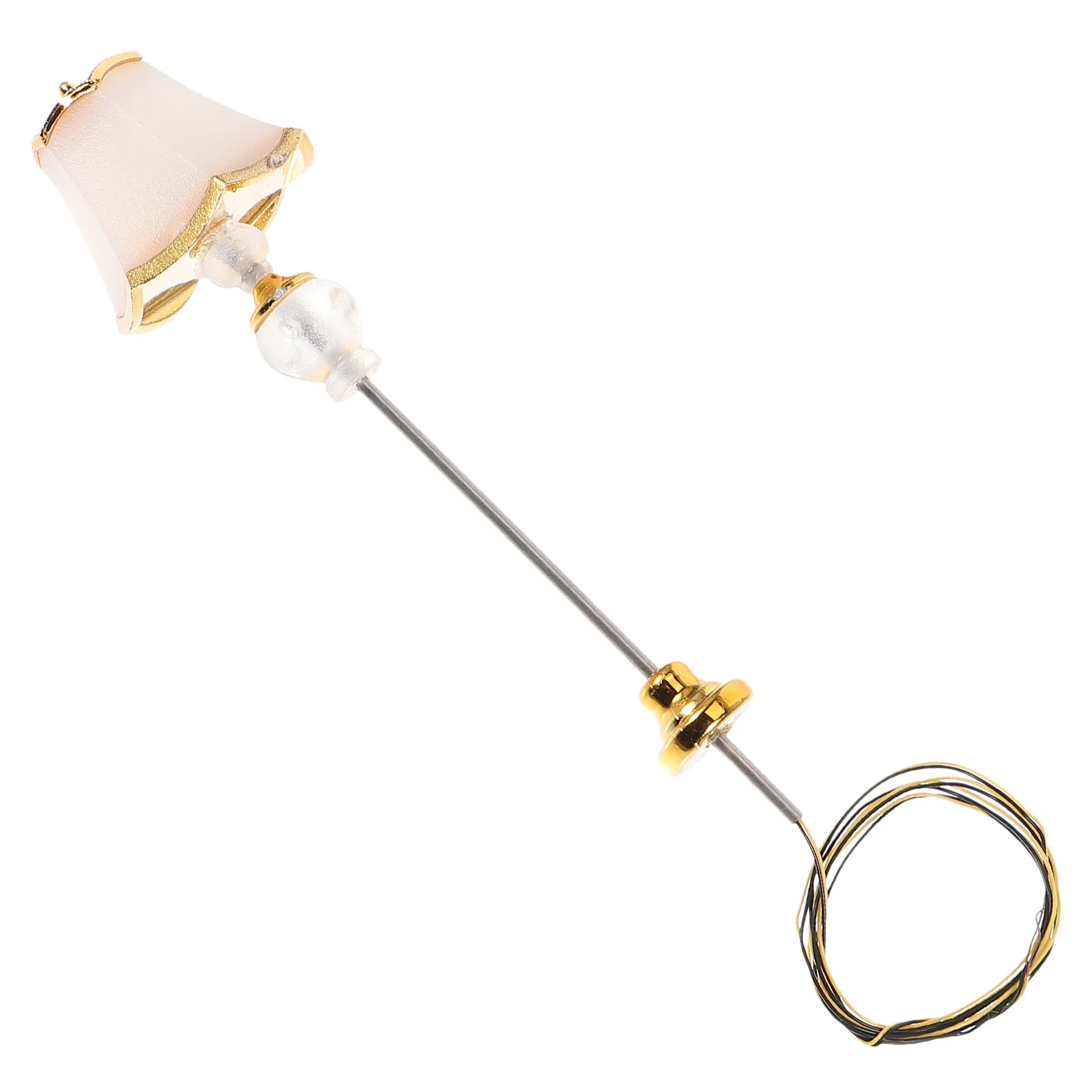 

Миниатюрная настольная лампа для кукольного домика, декоративная, из сплава, с устойчивым основанием, прикроватный светильник-украшение для декора миниатюрных домиков своими руками