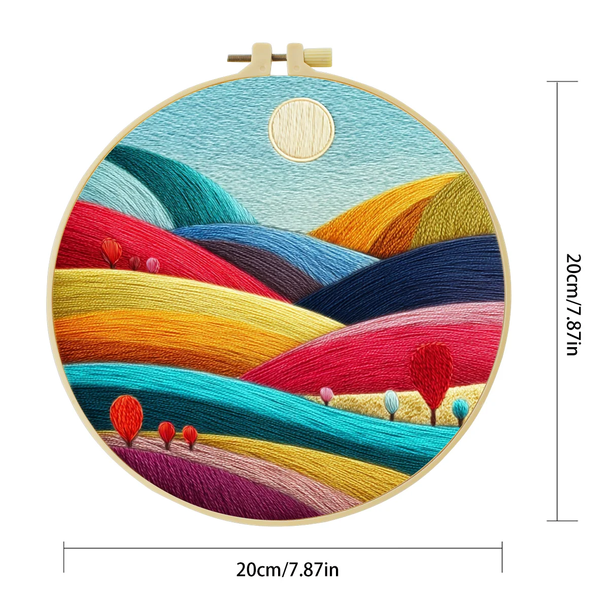 1 Stück 20X20CM/15X15CM 7,87/6,3 Zoll Buntes Taschen-Stickerei-Starter-Kit DIY-Kit DIY-Stickerei-Set Handarbeiten Nähkunst – Detail 4