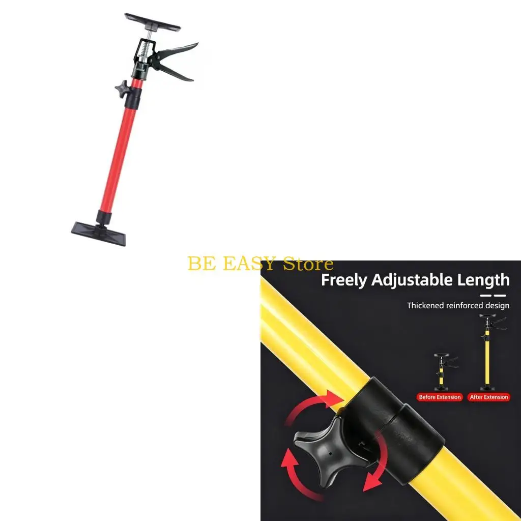 E28F Cabinet Fitting Support Tool with Metal Handle and Top Contact Plate for Gypsum Board Positioning and Ceiling Tasks