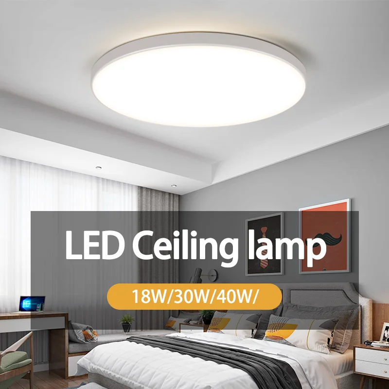 Luces de techo Led redondas, lámparas modernas de 15W, 20W, 30W, 50W, luz de techo moderna para habitación, sala de estar y dormitorio