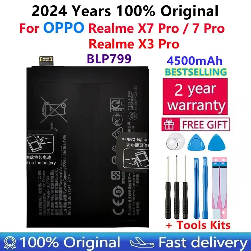 

Original New BLP799 4500mAh Phone Replacement Battery For OPPO Realme X7 X3 7 Pro Realme7 Pro RMX2170 RMX2121 RMX2111 Batteries