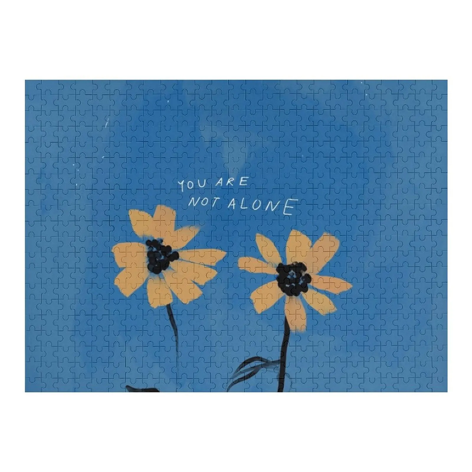 

You Are Not Alone - Цветы дружбы - Вдохновленные ромашками - Blue Happy, Positive Aesthetic0 Puzzle Works Of Art Puzzle