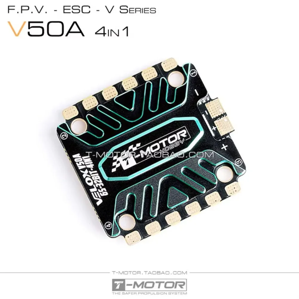 T-MOTOR VELOX V50A 6S BLHELI-32 4 en 1 ESC - T4 02 30*30 50A Controlador de velocidad ESC sin escobillas para pila de drones de carreras RC