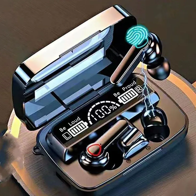 Беспроводные наушники M19 TWS 5.39D Hi-Fi, беспроводные наушники с встроенным экраном, наушники с сенсорным управлением IPX7, водонепроницаемые