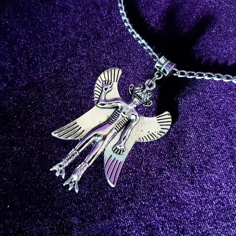 Pazuzu Necklace Occult Demonic Flying Demon Protection Sigil of Lucifer Pendant Necklace Amulet Shield Demonolatry Gift - Image 2