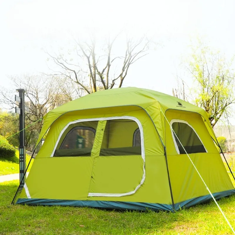 New 6 People Outdoor Four Seasons Free To Set Up Double Tent Multi-person Space One-room Rain and Sun Protection Camping Tent