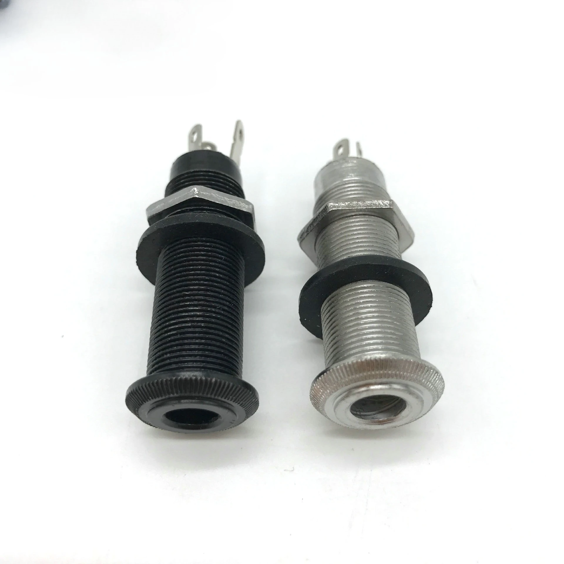 Best Offer Electric Guitar Short-leg Straight Jack Electric Guitar Volume Output Jack Silver and Black