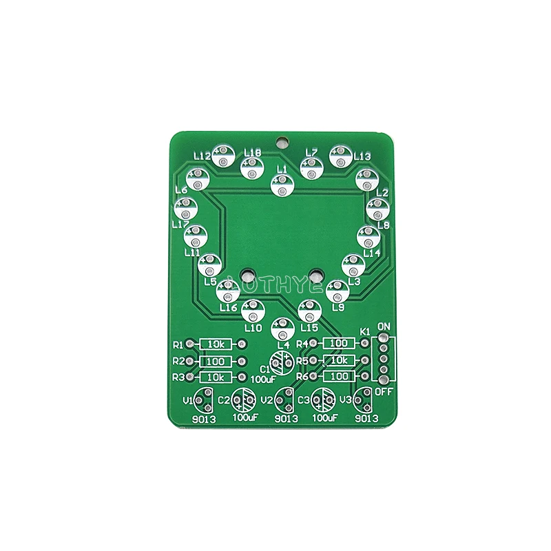 LED DIY Heart Shaped Flow Water Lamp Kit Love Light DIY  Electronic Kit Cardioid Flashing Light Fun Soldering Practice Kit