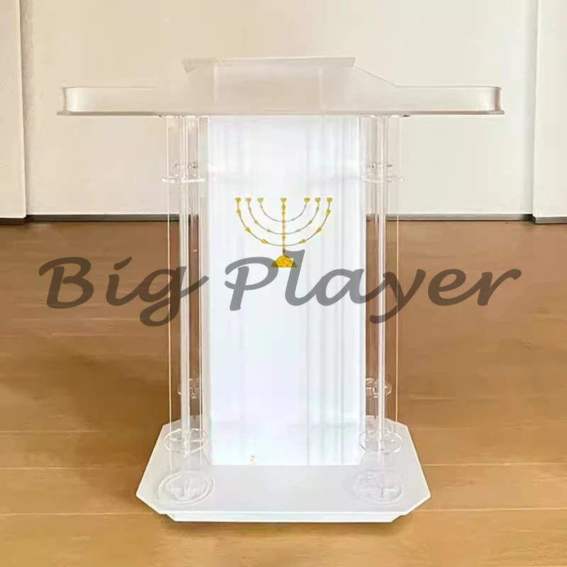 Customized Transparent Podium Acrylic Chanting Table Lecture Table Crystal Speak Reception Speech Table Conference