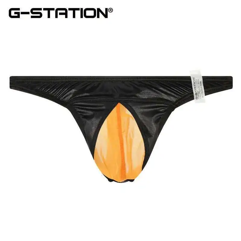 Summer Glossy Men Satin Silk Mesh Lingerie Panties Plus Size Underwears Sexy Low Waist Briefs