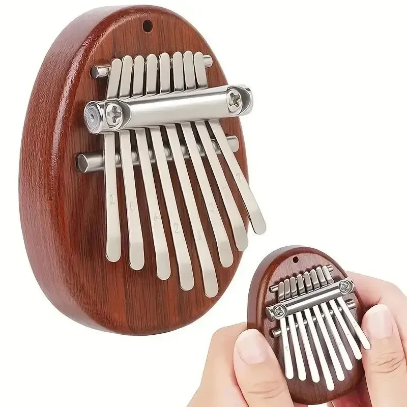 8 Key Mini Kalimba Finger Thumb Piano with Accessory Pendant Gift Exquisite Finger Piano Ornaments Christmas Gift for Beginners