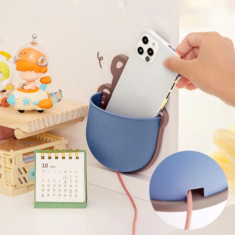 Imagem -05 - Kawaii Urso dos Desenhos Animados Coelho Pen Holder Bonito Rack de Armazenamento Auto-adesivo Cosméticos Pincéis Titular Papelaria Coreano Organizador de Mesa