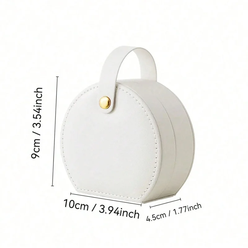 Custom Name Birth Flower Portable Leather Jewelry Box, Travel Mini Earring Ring Storage Case, Personalized Gift for Women